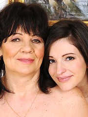 Sexy lesbo babe fucking with a much older granny