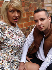 Horny British mature lady doing her younger lover