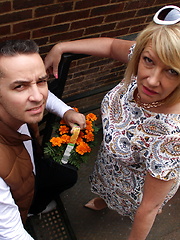 Horny British mature lady doing her younger lover