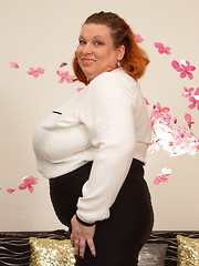 Huge breasted mature BBW playing with her toy boy